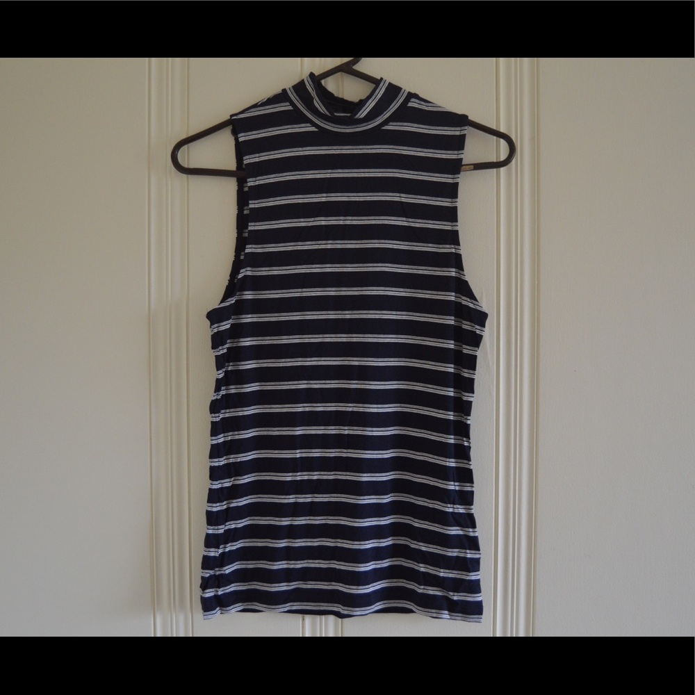 H&M Navy Blue Striped Top